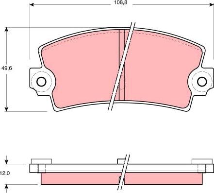 TRW GDB155 - Комплект спирачно феродо, дискови спирачки vvparts.bg