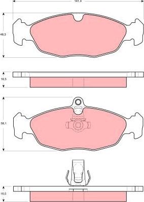 TRW GDB1569 - Комплект спирачно феродо, дискови спирачки vvparts.bg