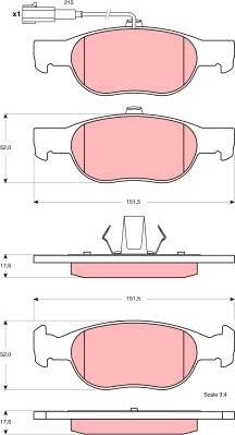 TRW GDB1564 - Комплект спирачно феродо, дискови спирачки vvparts.bg