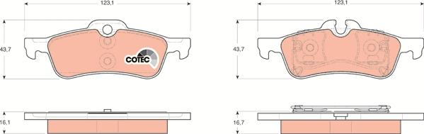 TRW GDB1561 - Комплект спирачно феродо, дискови спирачки vvparts.bg