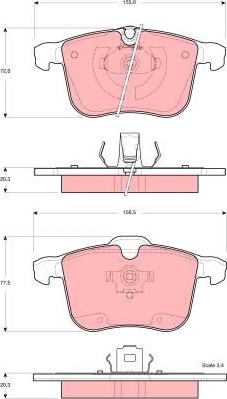 TRW GDB1567 - Комплект спирачно феродо, дискови спирачки vvparts.bg