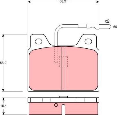 TRW GDB156 - Комплект спирачно феродо, дискови спирачки vvparts.bg