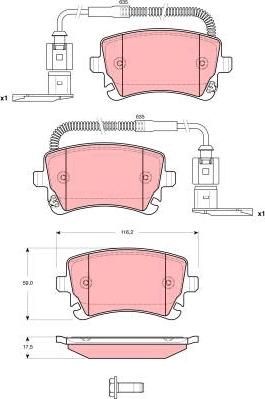 TRW GDB1508 - Комплект спирачно феродо, дискови спирачки vvparts.bg