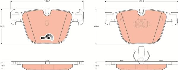 TRW GDB1502 - Комплект спирачно феродо, дискови спирачки vvparts.bg