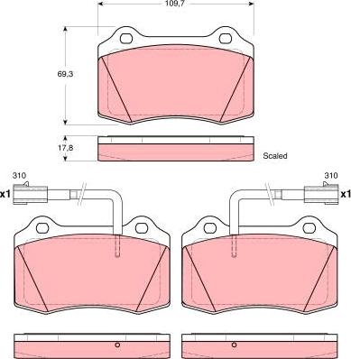 TRW GDB1519 - Комплект спирачно феродо, дискови спирачки vvparts.bg