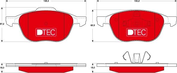 TRW GDB1583DTE - Комплект спирачно феродо, дискови спирачки vvparts.bg