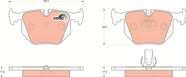 TRW GDB1530 - Комплект спирачно феродо, дискови спирачки vvparts.bg