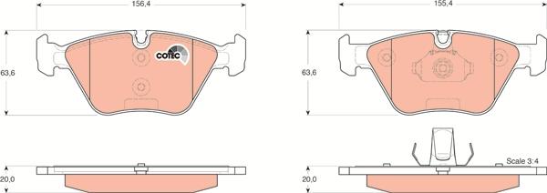 TRW GDB1531 - Комплект спирачно феродо, дискови спирачки vvparts.bg