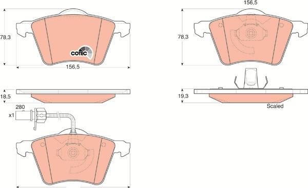 TRW GDB1538 - Комплект спирачно феродо, дискови спирачки vvparts.bg