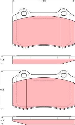 TRW GDB1537 - Комплект спирачно феродо, дискови спирачки vvparts.bg