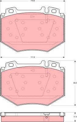 TRW GDB1575 - Комплект спирачно феродо, дискови спирачки vvparts.bg