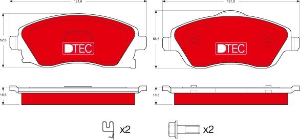 TRW GDB1570DTE - Комплект спирачно феродо, дискови спирачки vvparts.bg