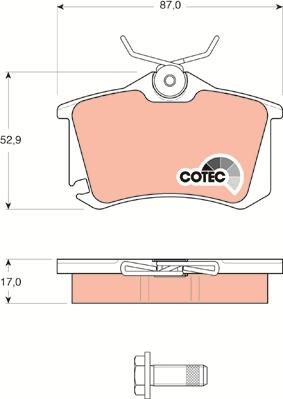 TRW GDB1578 - Комплект спирачно феродо, дискови спирачки vvparts.bg