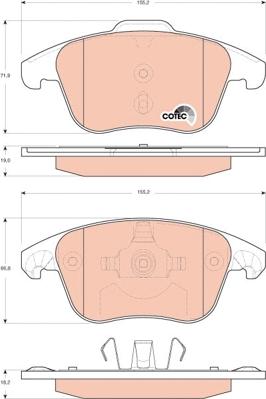 TRW GDB1691 - Комплект спирачно феродо, дискови спирачки vvparts.bg