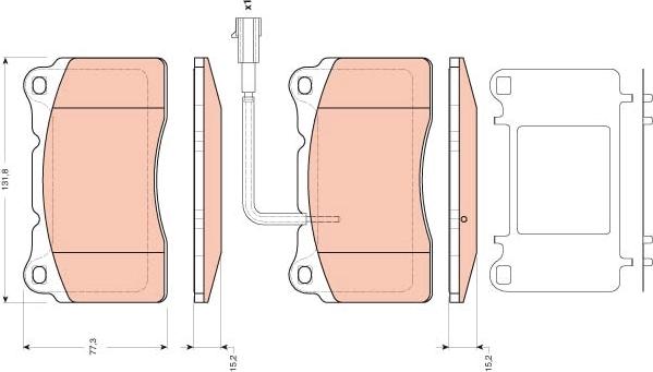 TRW GDB1645 - Комплект спирачно феродо, дискови спирачки vvparts.bg