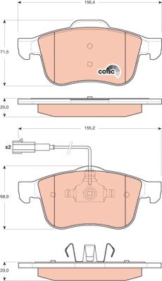 TRW GDB1647 - Комплект спирачно феродо, дискови спирачки vvparts.bg