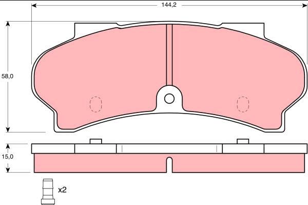 TRW GDB164 - Комплект спирачно феродо, дискови спирачки vvparts.bg