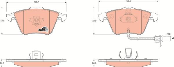 TRW GDB1659 - Комплект спирачно феродо, дискови спирачки vvparts.bg