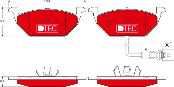 TRW GDB1658DTE - Комплект спирачно феродо, дискови спирачки vvparts.bg