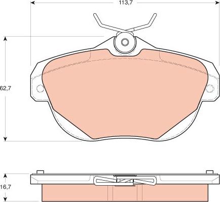 TRW GDB1664 - Комплект спирачно феродо, дискови спирачки vvparts.bg