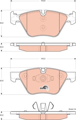 TRW GDB1662 - Комплект спирачно феродо, дискови спирачки vvparts.bg