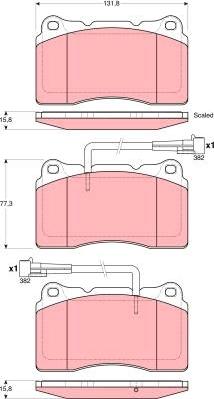 TRW GDB1603 - Комплект спирачно феродо, дискови спирачки vvparts.bg