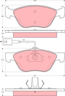 TRW GDB1602 - Комплект спирачно феродо, дискови спирачки vvparts.bg