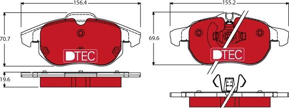 TRW GDB1613DTE - Комплект спирачно феродо, дискови спирачки vvparts.bg