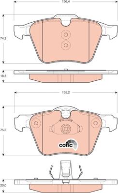 TRW GDB1684 - Комплект спирачно феродо, дискови спирачки vvparts.bg