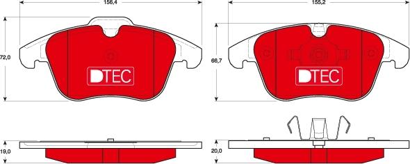 TRW GDB1683DTE - Комплект спирачно феродо, дискови спирачки vvparts.bg