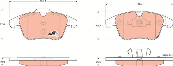 TRW GDB1683 - Комплект спирачно феродо, дискови спирачки vvparts.bg