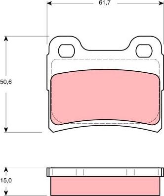 TRW GDB1639 - Комплект спирачно феродо, дискови спирачки vvparts.bg