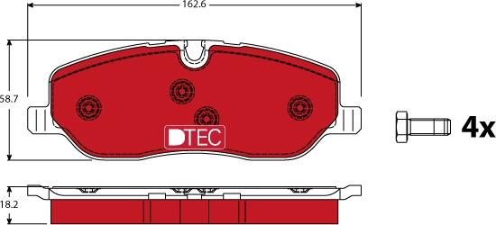 TRW GDB1631DTE - Комплект спирачно феродо, дискови спирачки vvparts.bg