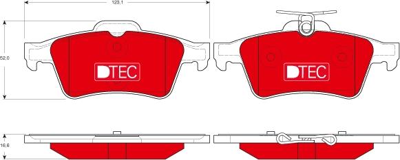 TRW GDB1621DTE - Комплект спирачно феродо, дискови спирачки vvparts.bg