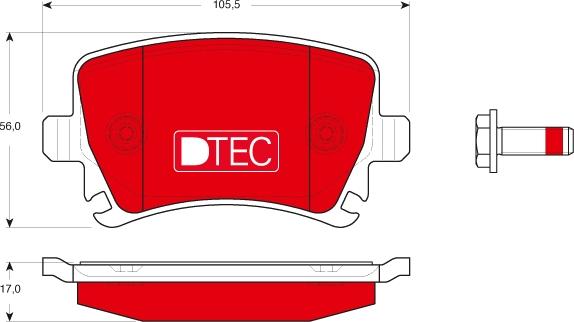 TRW GDB1622DTE - Комплект спирачно феродо, дискови спирачки vvparts.bg