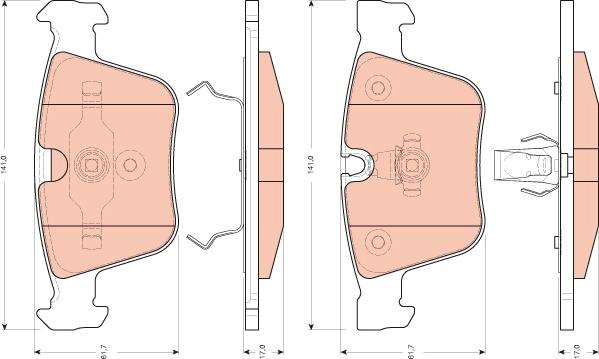 TRW GDB1675 - Комплект спирачно феродо, дискови спирачки vvparts.bg