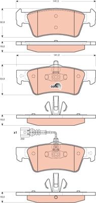 TRW GDB1671 - Комплект спирачно феродо, дискови спирачки vvparts.bg