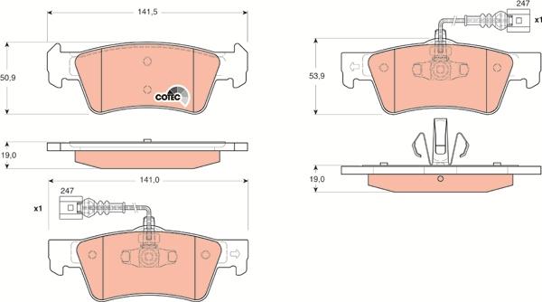 TRW GDB1672 - Комплект спирачно феродо, дискови спирачки vvparts.bg