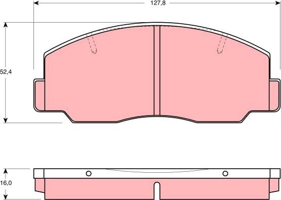 TRW GDB1096 - Комплект спирачно феродо, дискови спирачки vvparts.bg