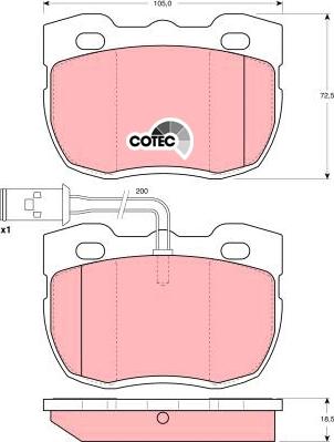 TRW GDB1093 - Комплект спирачно феродо, дискови спирачки vvparts.bg