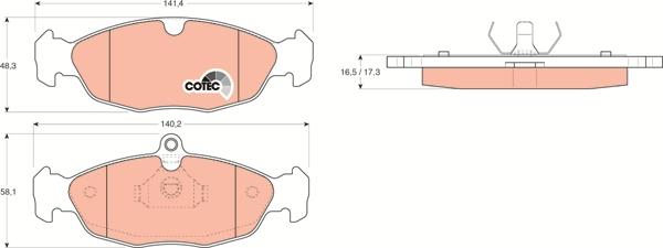 TRW GDB1040 - Комплект спирачно феродо, дискови спирачки vvparts.bg