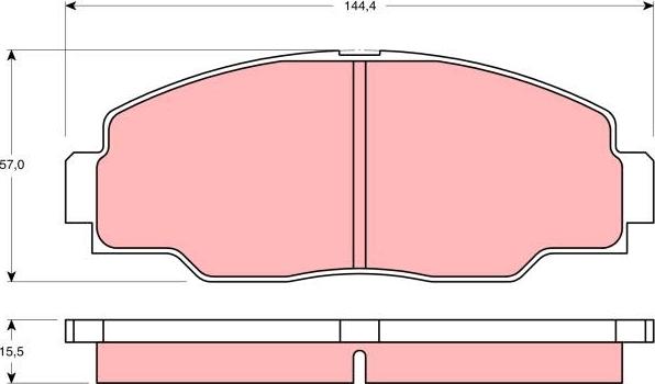 TRW GDB1042 - Комплект спирачно феродо, дискови спирачки vvparts.bg