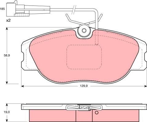 TRW GDB1058 - Комплект спирачно феродо, дискови спирачки vvparts.bg