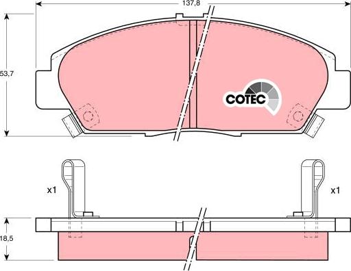 TRW GDB1061 - Комплект спирачно феродо, дискови спирачки vvparts.bg