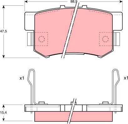 TRW GDB1063 - Комплект спирачно феродо, дискови спирачки vvparts.bg