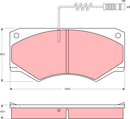 TRW GDB1067 - Комплект спирачно феродо, дискови спирачки vvparts.bg