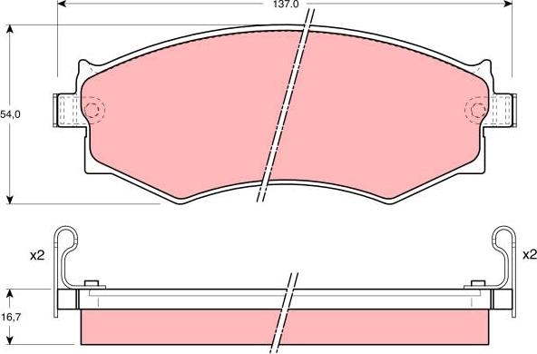 TRW GDB1008 - Комплект спирачно феродо, дискови спирачки vvparts.bg