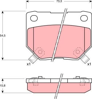 TRW GDB1007 - Комплект спирачно феродо, дискови спирачки vvparts.bg