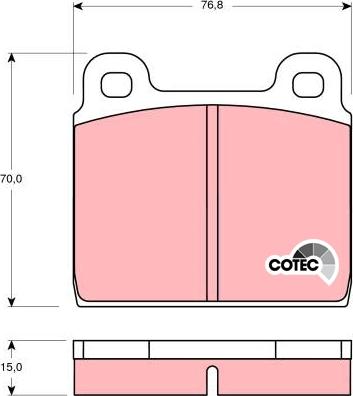 TRW GDB100 - Комплект спирачно феродо, дискови спирачки vvparts.bg