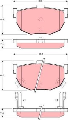 TRW GDB1010 - Комплект спирачно феродо, дискови спирачки vvparts.bg